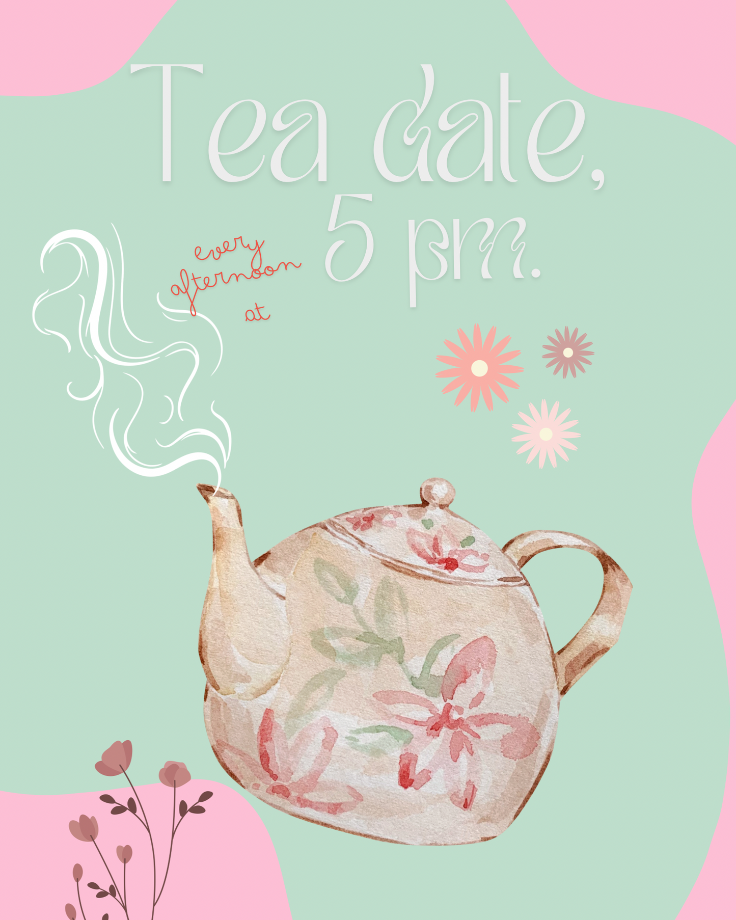 Tea date- 5pm! Wall art