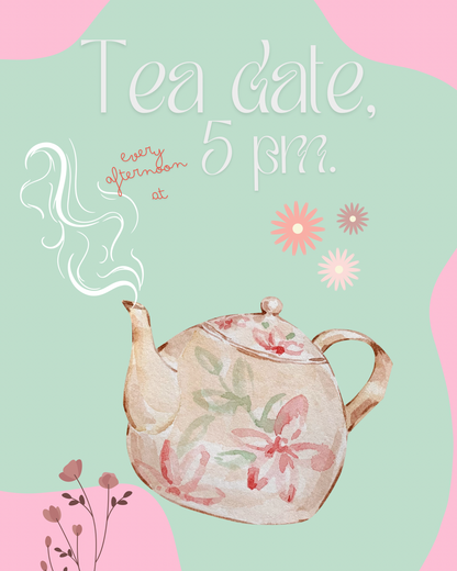 Tea date- 5pm! Wall art